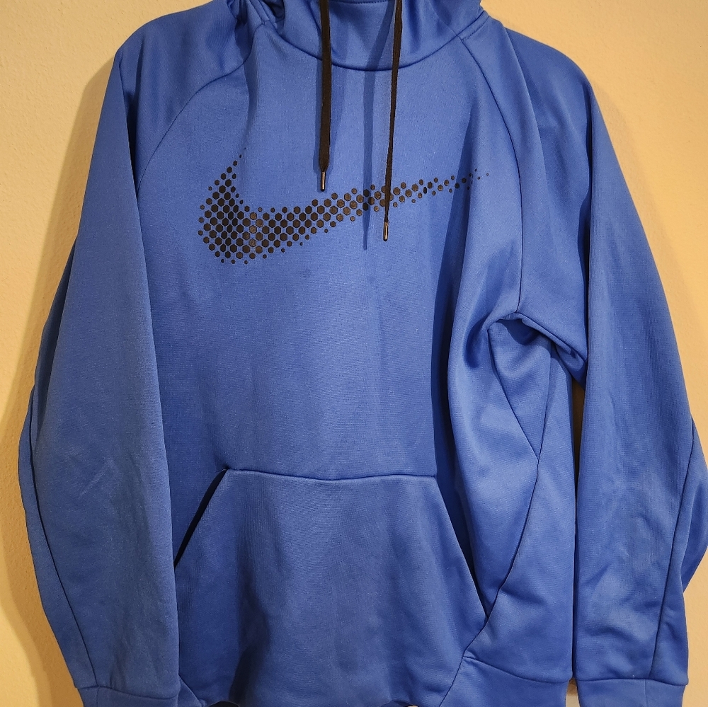 Mens Nike Royal Blue Sweatshirt with Black Swoosh Logo Large